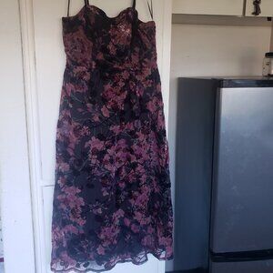 Blue Rain Velvet covered Dress with bustier top Size Large